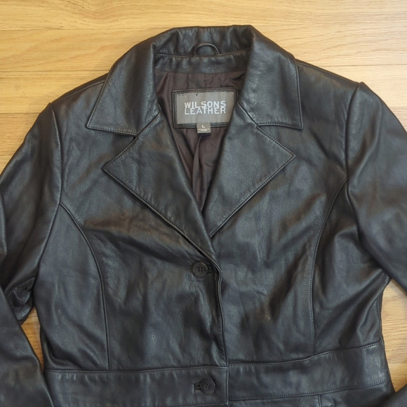 Wilsons Leather brown 3 button jacket Large - Picture 3 of 15